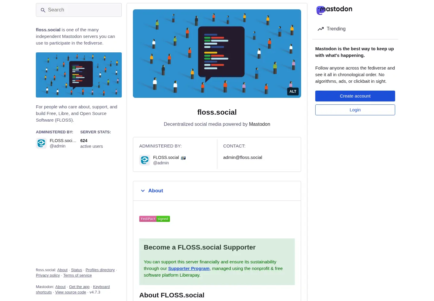 Screenshot of floss.social