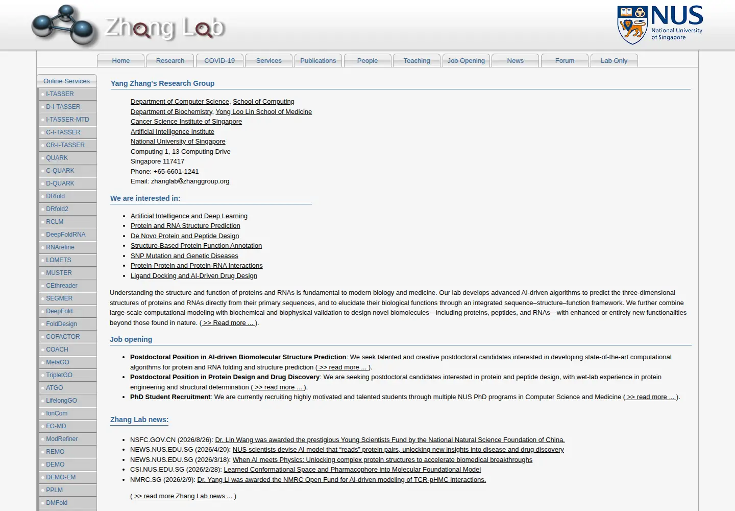 Screenshot of zhanggroup.org