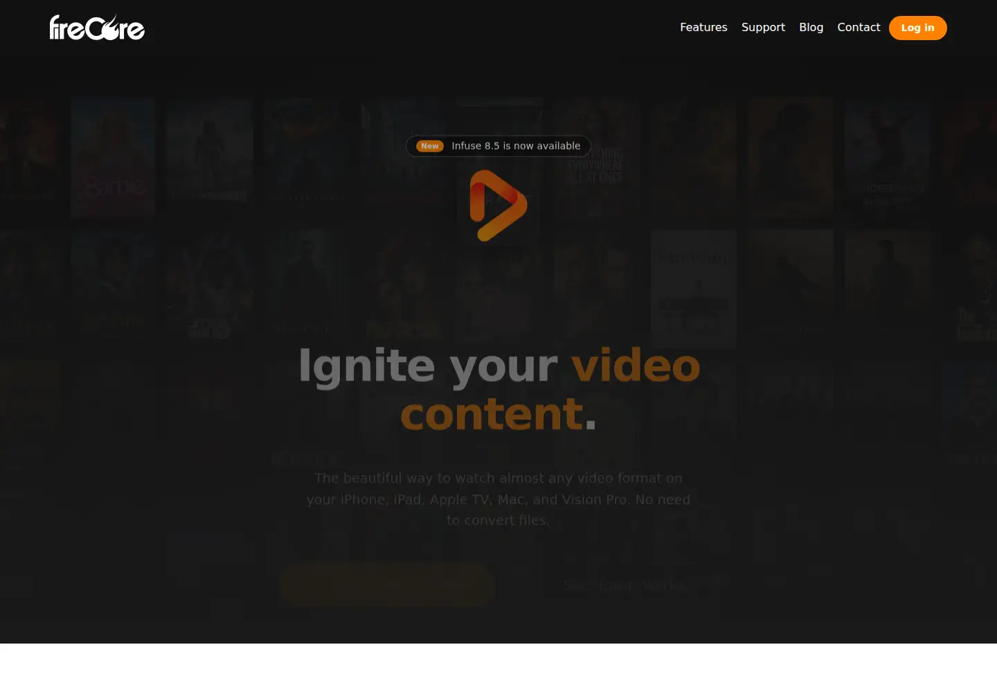 Captured homepage of firecore.com in the current scan