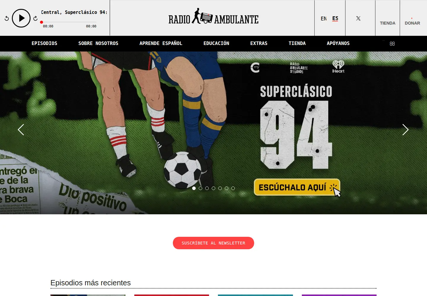 Screenshot of radioambulante.org