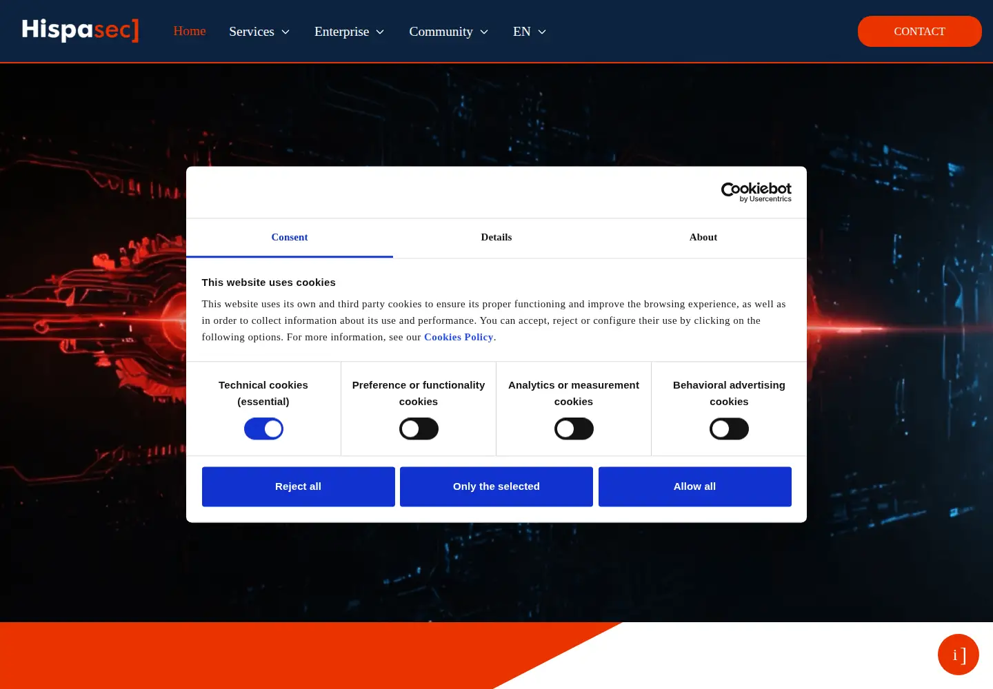 Screenshot of hispasec.com