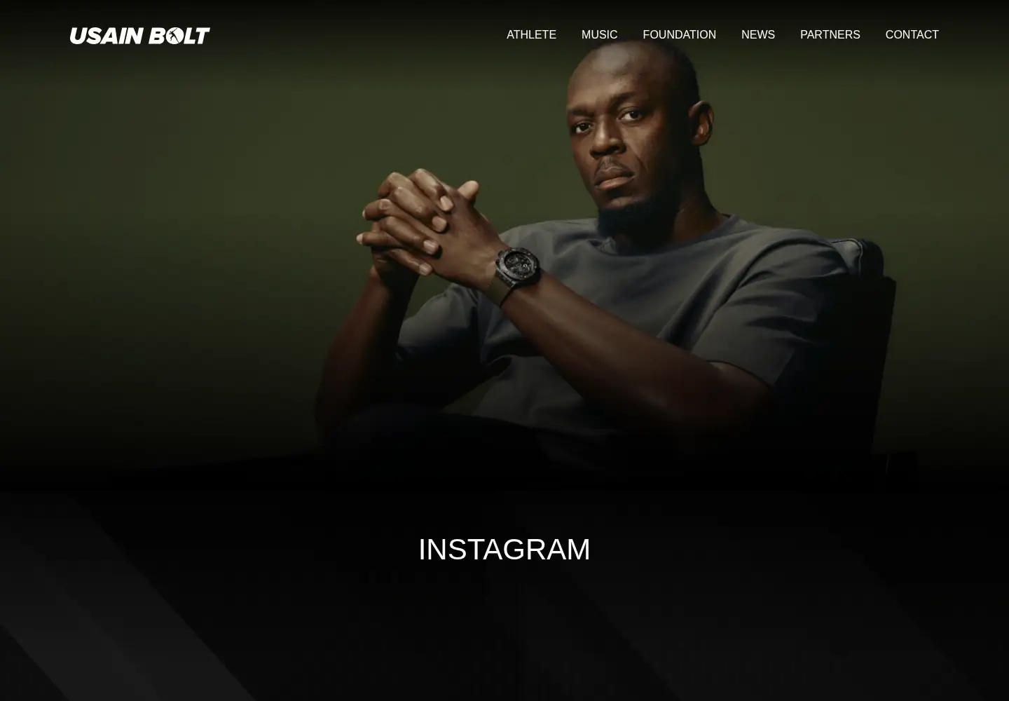 Captured homepage of usainbolt.com in the current scan