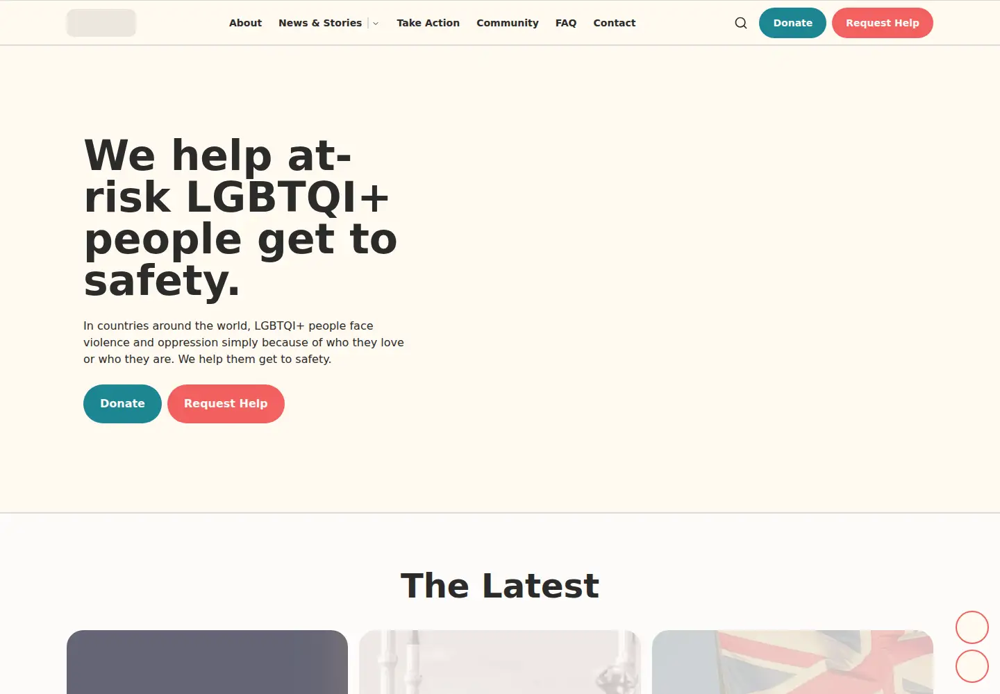 Screenshot of rainbowrailroad.org