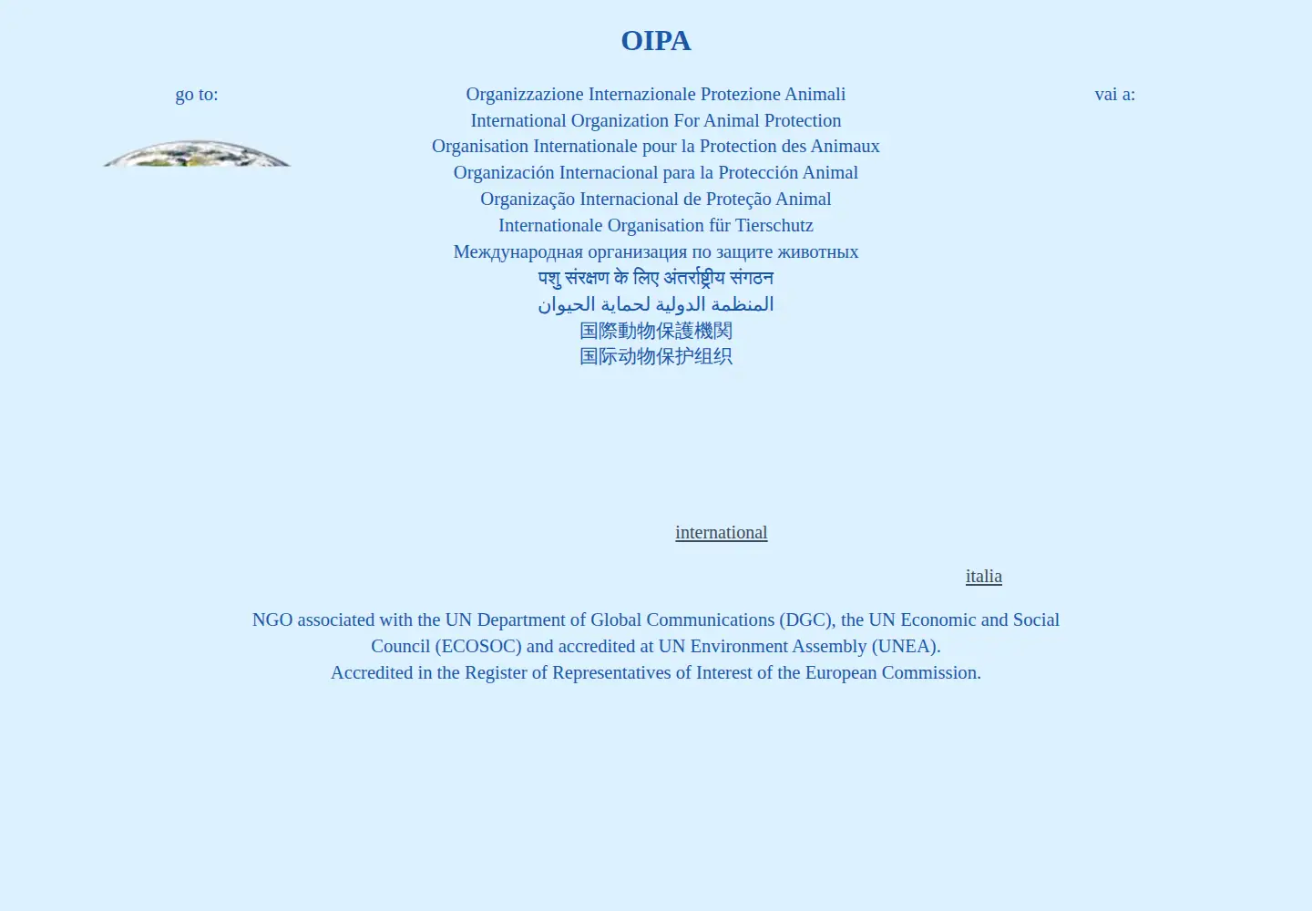 Screenshot of oipa.org
