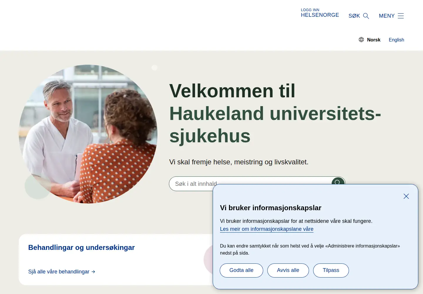 Screenshot of helse-bergen.no