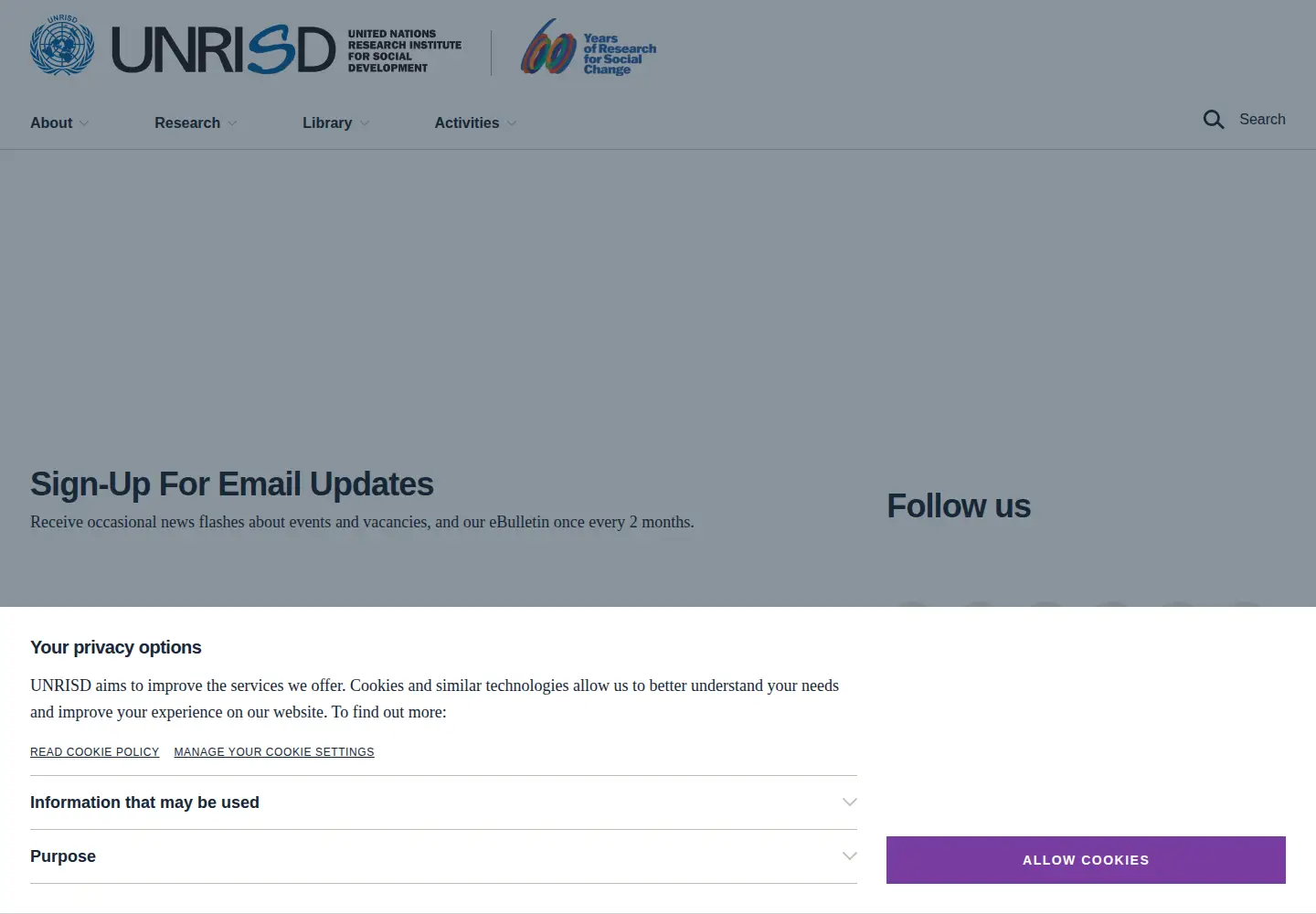 Screenshot of unrisd.org