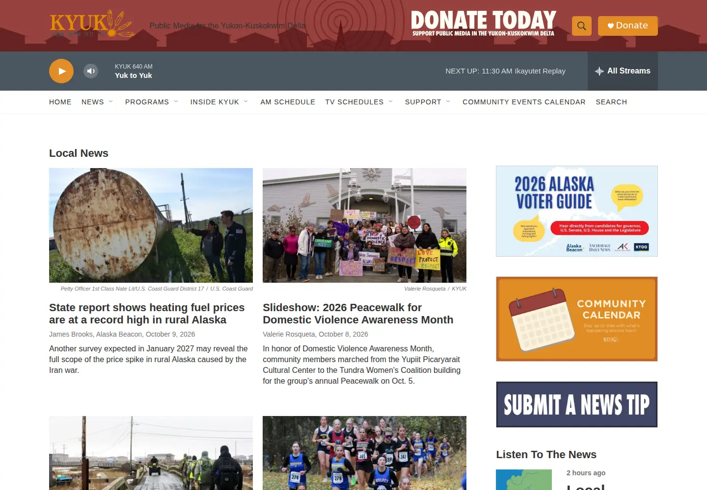 Screenshot of kyuk.org