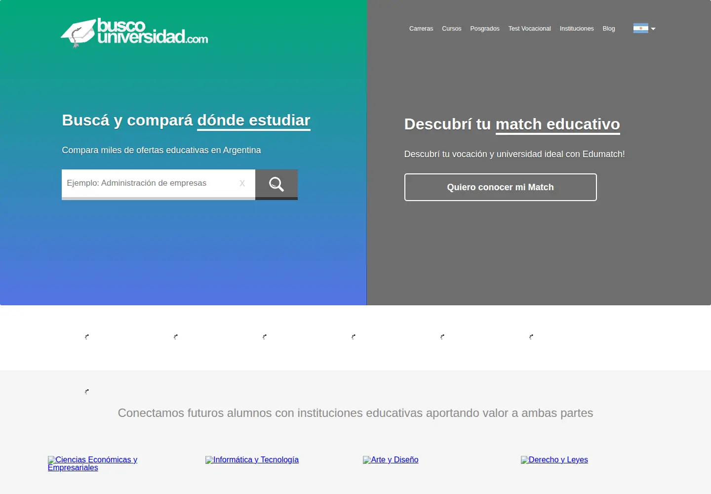 Screenshot of buscouniversidad.com.ar