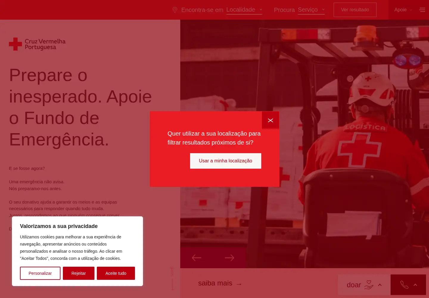 Screenshot of cruzvermelha.pt