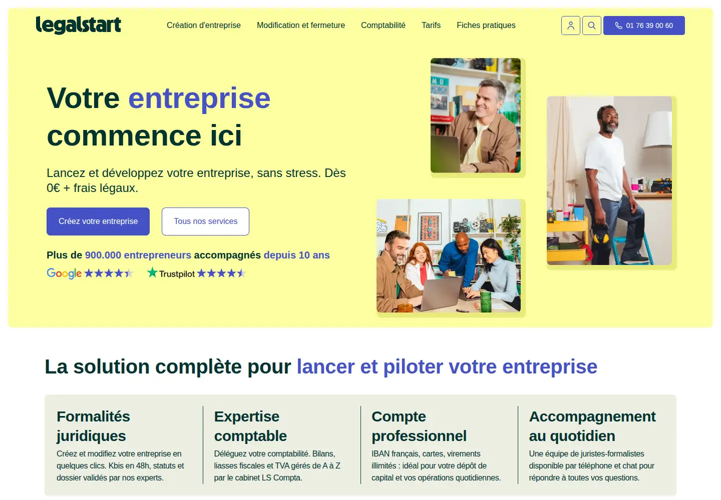 Screenshot of legalstart.fr