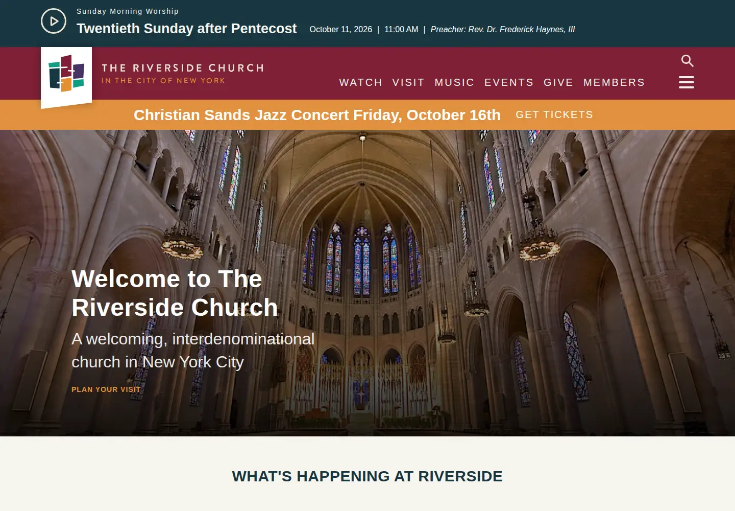 Captured homepage of trcnyc.org in the current scan