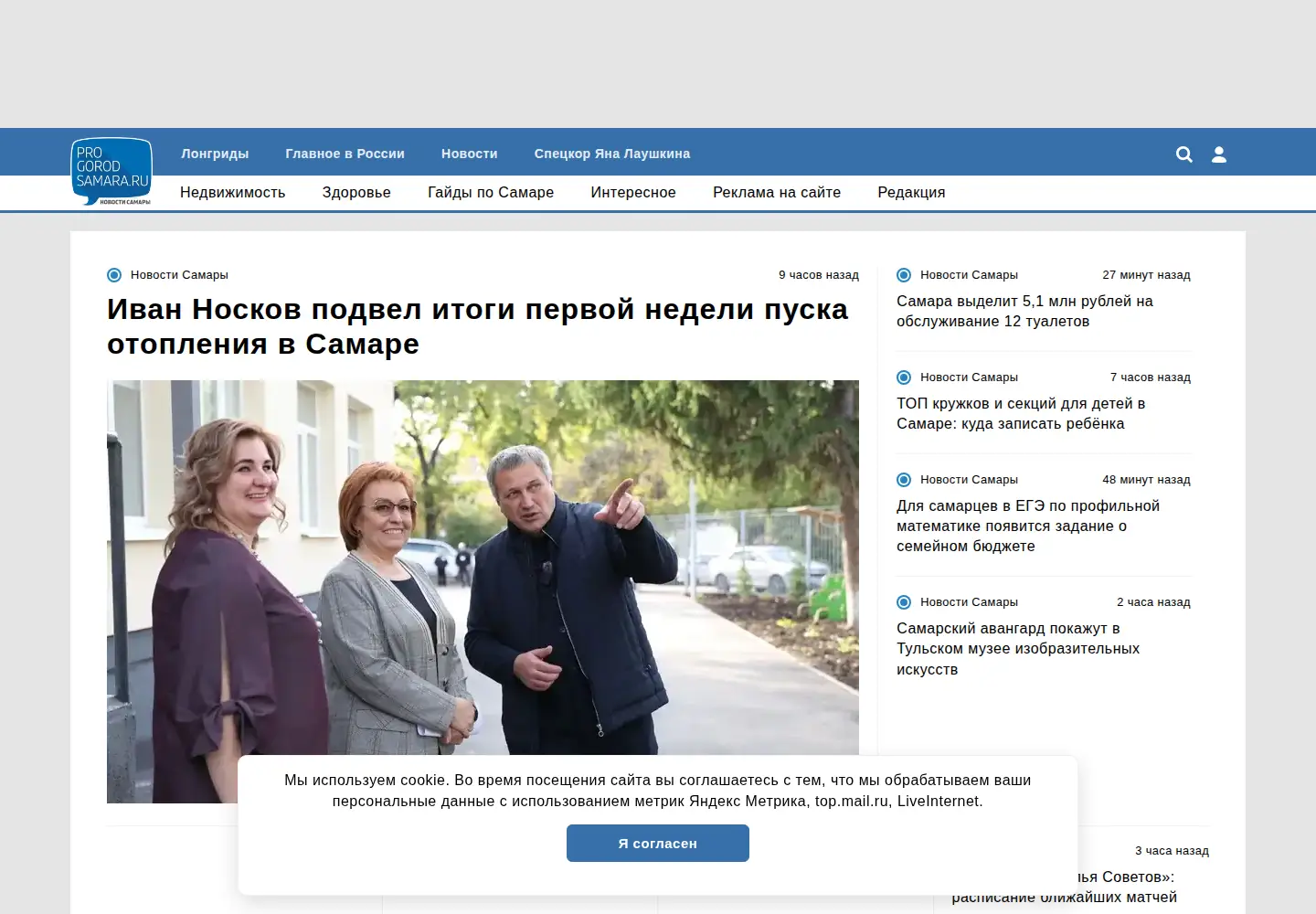 Screenshot of progorodsamara.ru