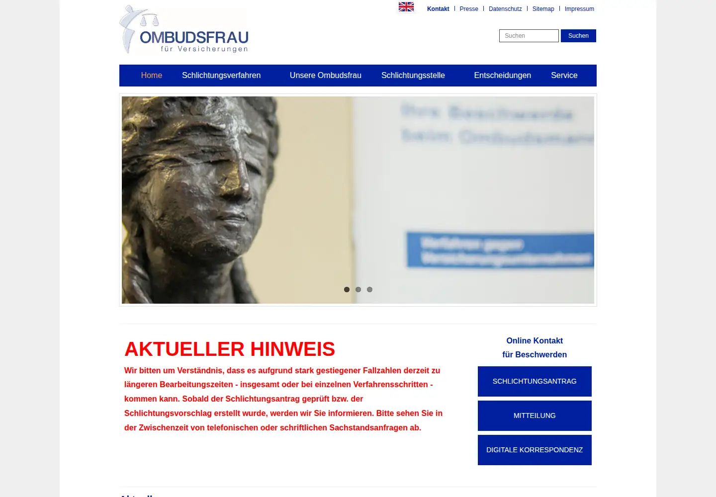 Screenshot of versicherungsombudsmann.de