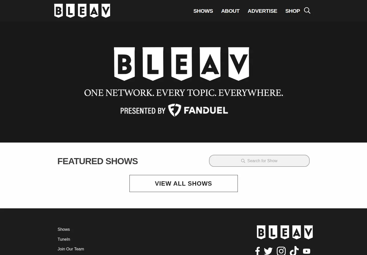Screenshot of bleav.com
