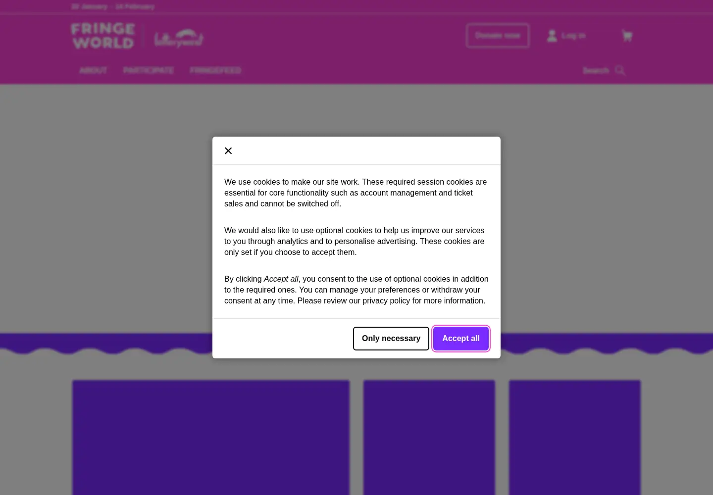 Screenshot of fringeworld.com.au