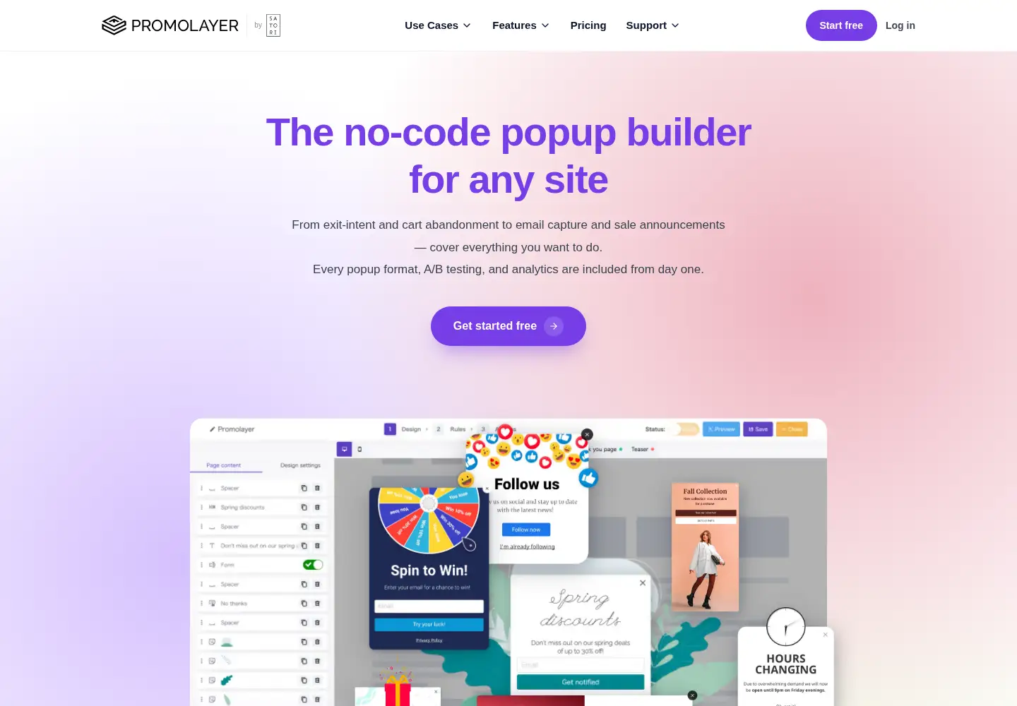 Captured homepage of promolayer.io in the current scan