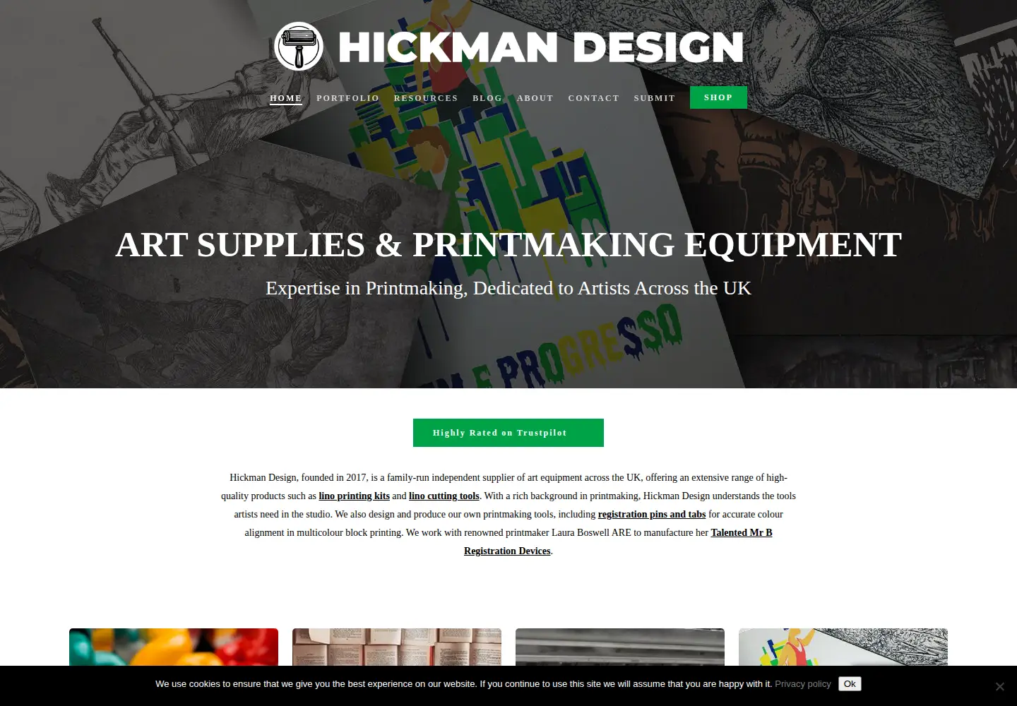 Screenshot of hickmandesign.co.uk