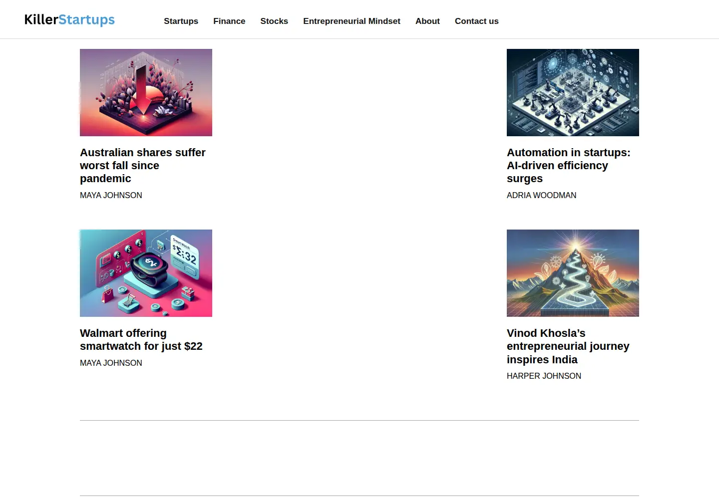 Captured homepage of killerstartups.com in the current scan