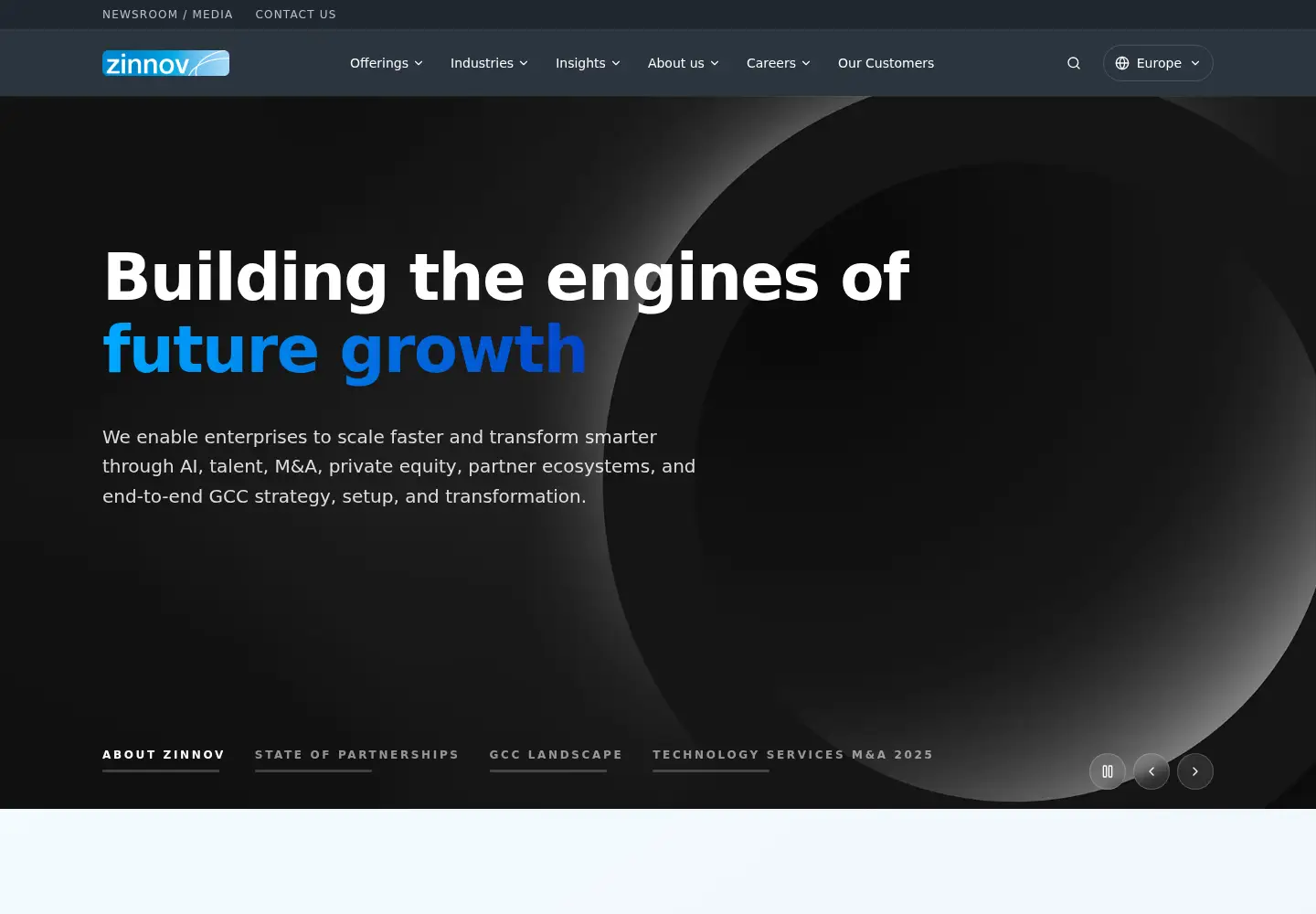 Captured homepage of zinnov.com in the current scan