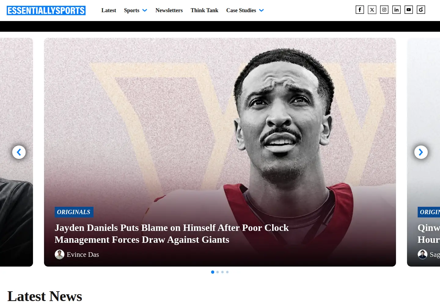 Captured homepage of essentiallysports.com in the current scan