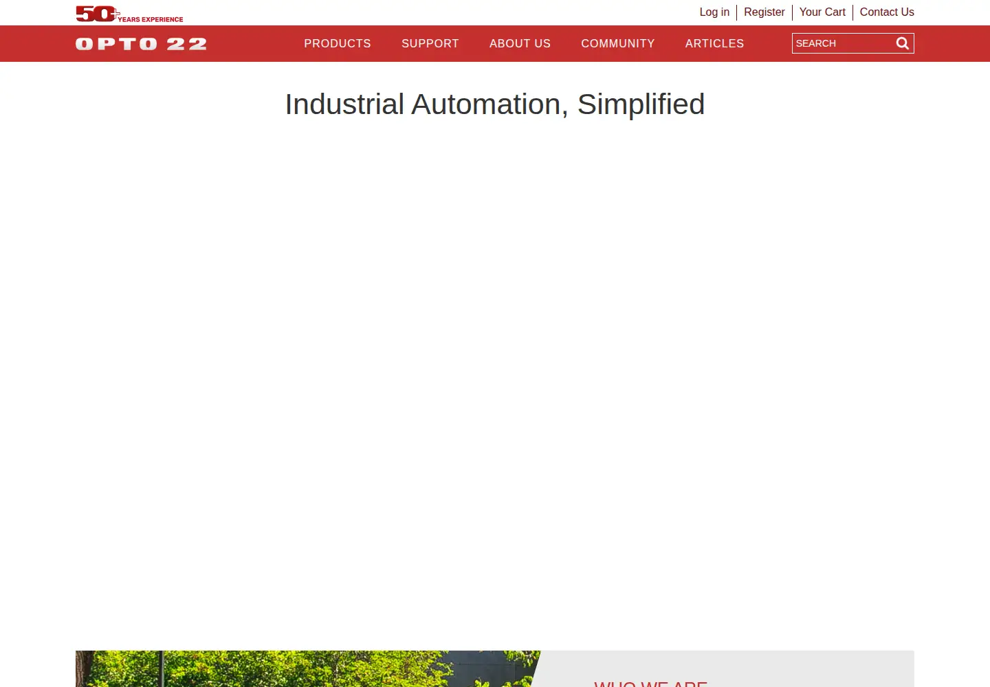Captured homepage of opto22.com in the current scan