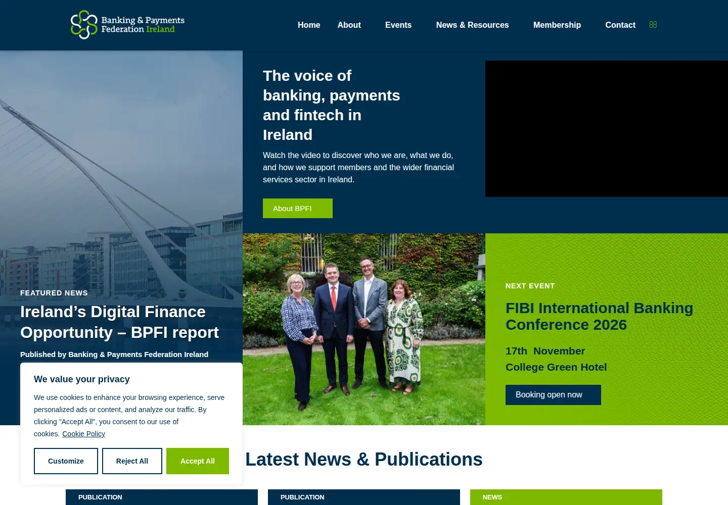 Captured homepage of bpfi.ie in the current scan