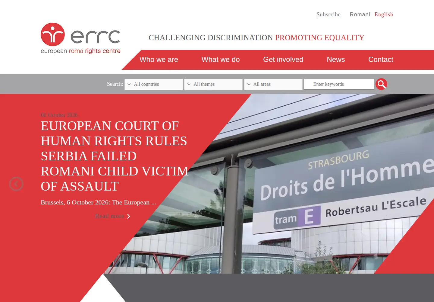 Screenshot of errc.org