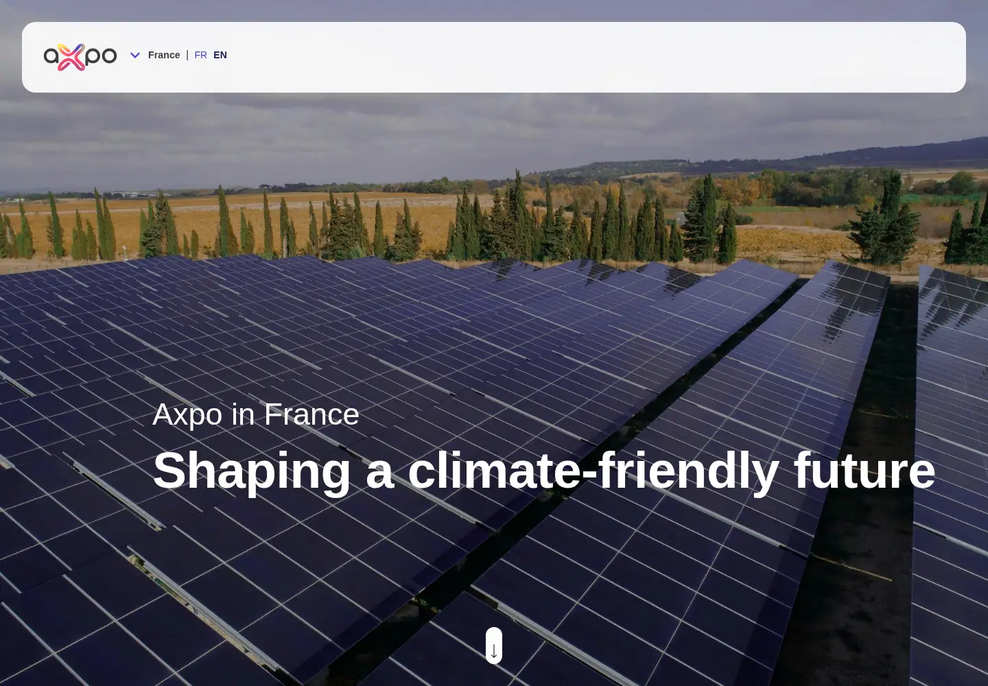 Captured homepage of axpo.com in the current scan