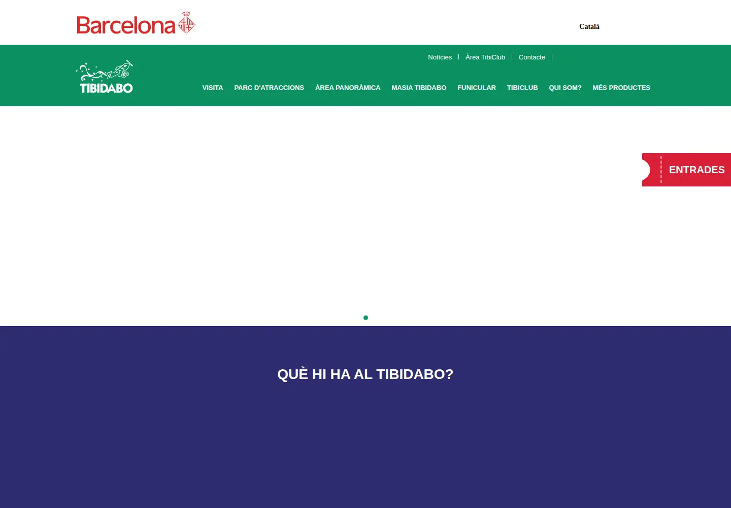 Captured homepage of tibidabo.cat in the current scan