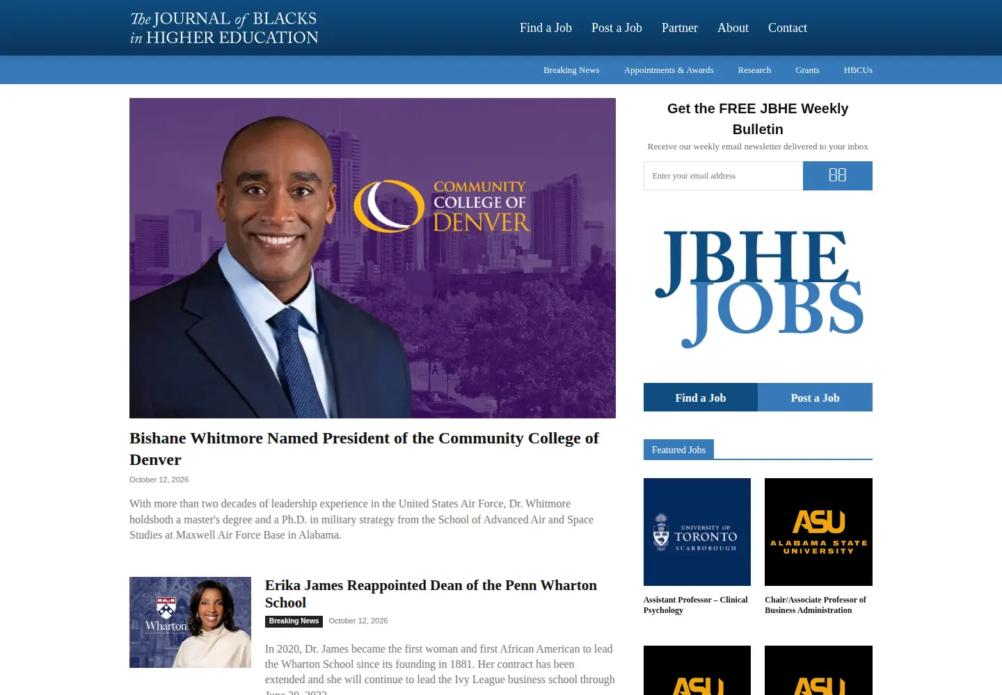 Captured homepage of jbhe.com in the current scan