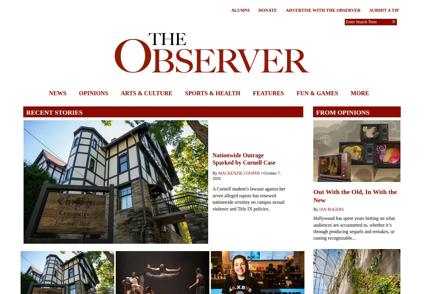 Screenshot of fordhamobserver.com
