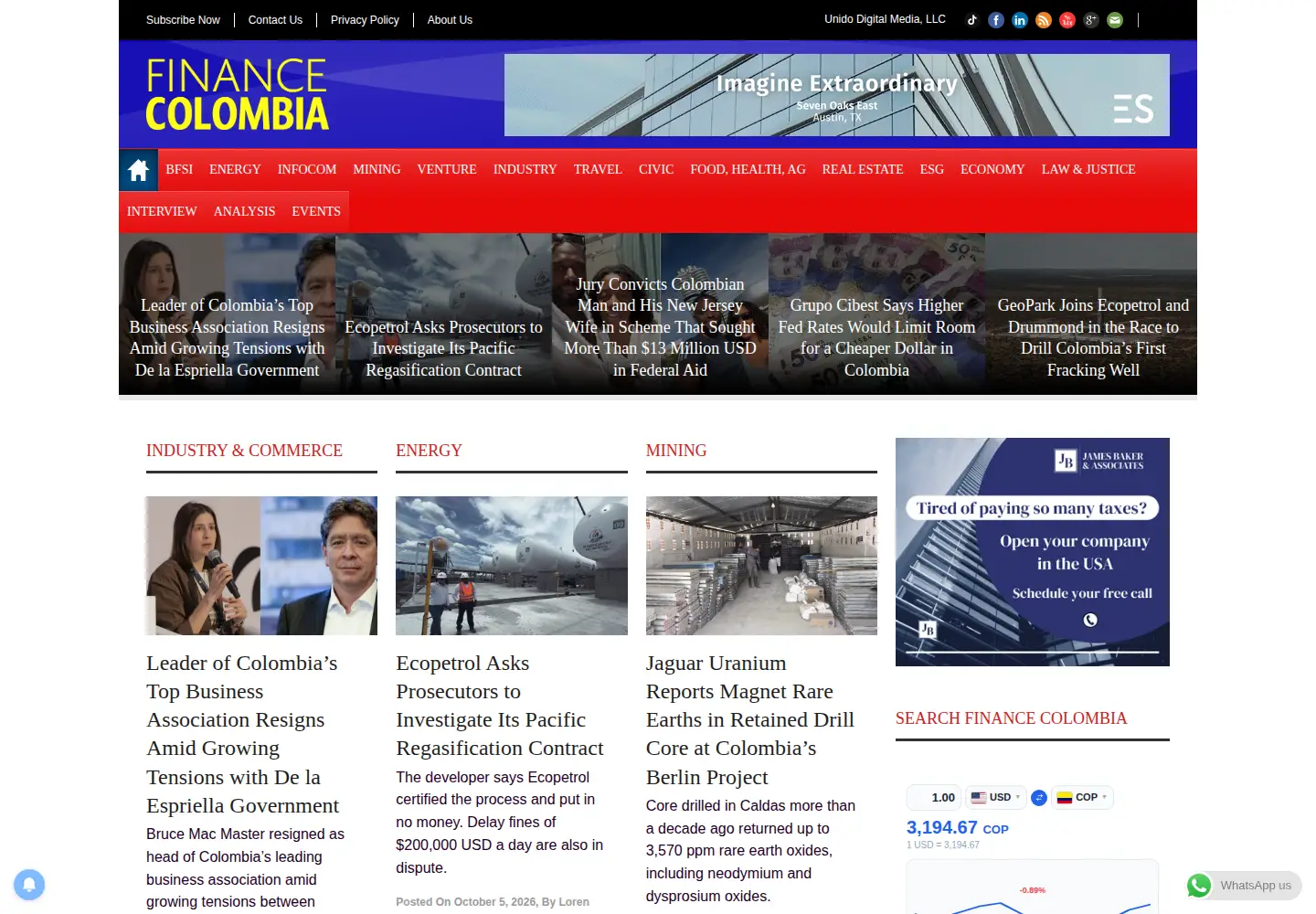 Screenshot of financecolombia.com