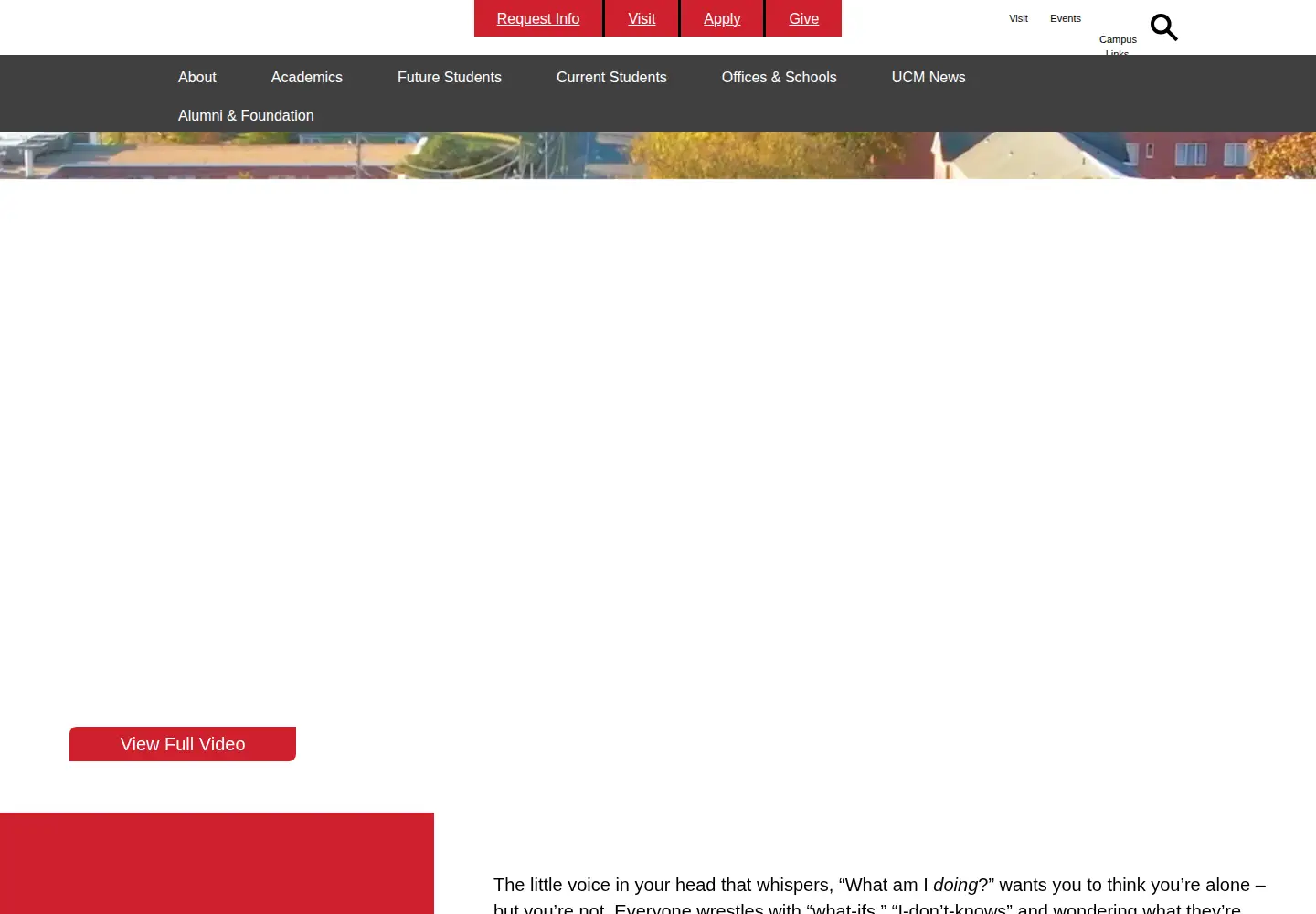 Screenshot of ucmo.edu