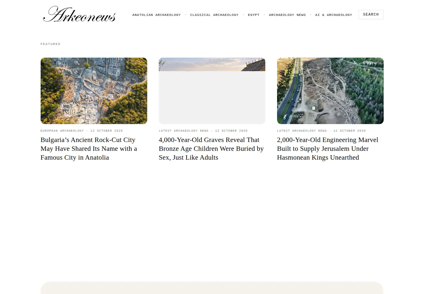 Screenshot of arkeonews.net