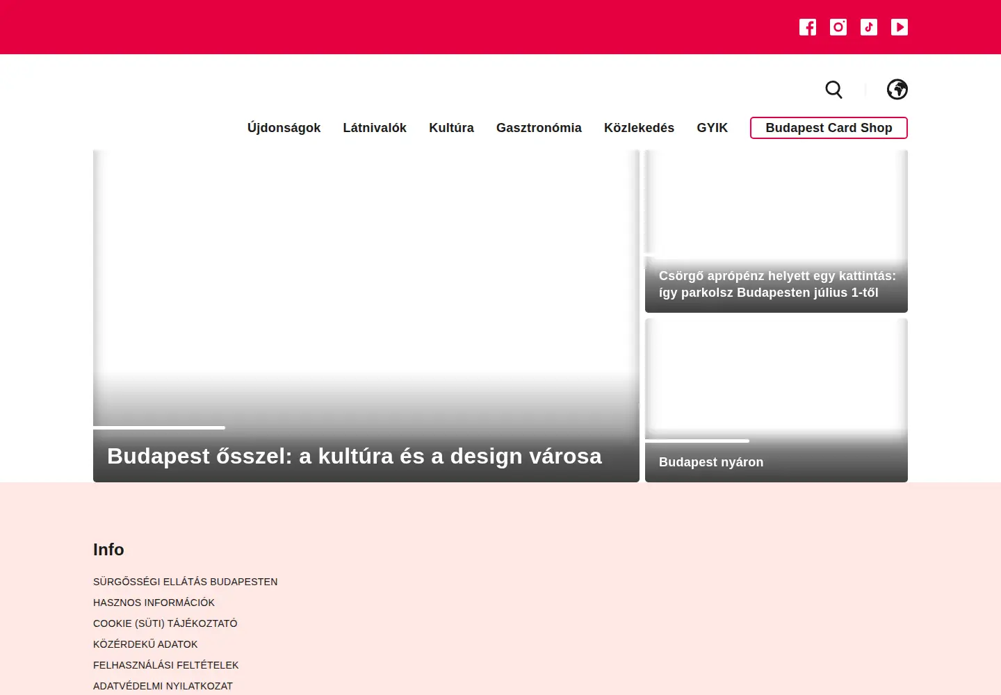 Screenshot of budapestinfo.hu