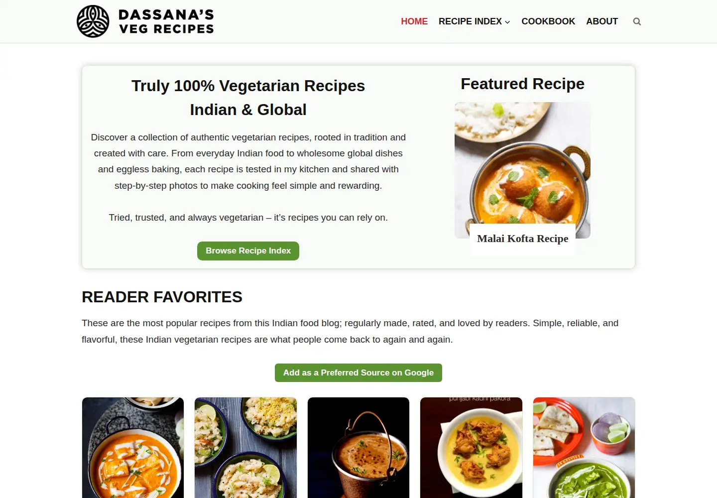 Screenshot of vegrecipesofindia.com