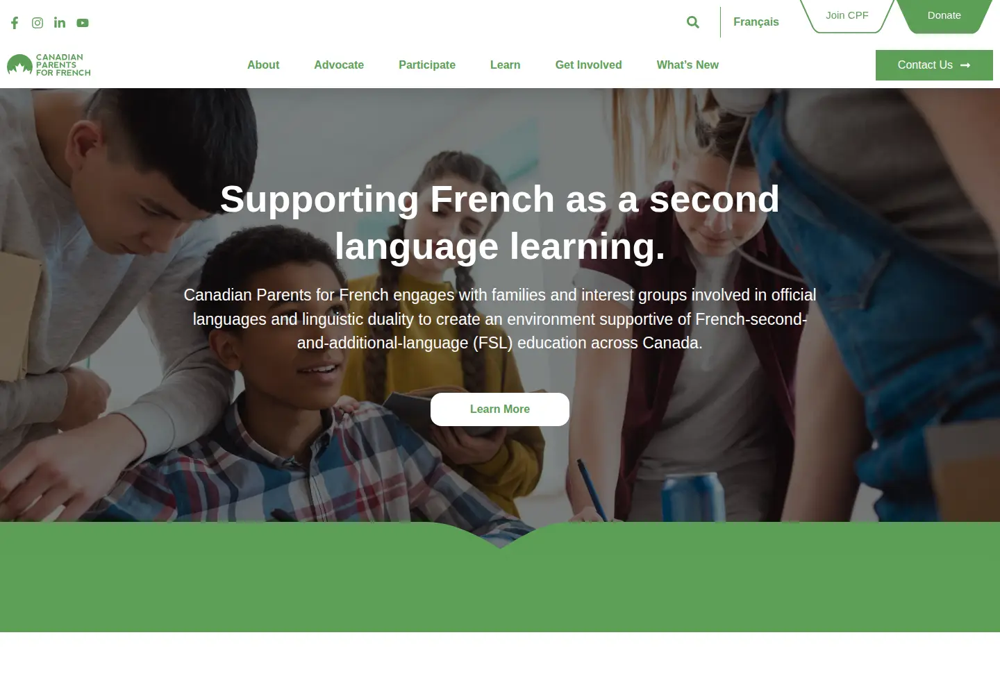 Captured homepage of cpf.ca in the current scan