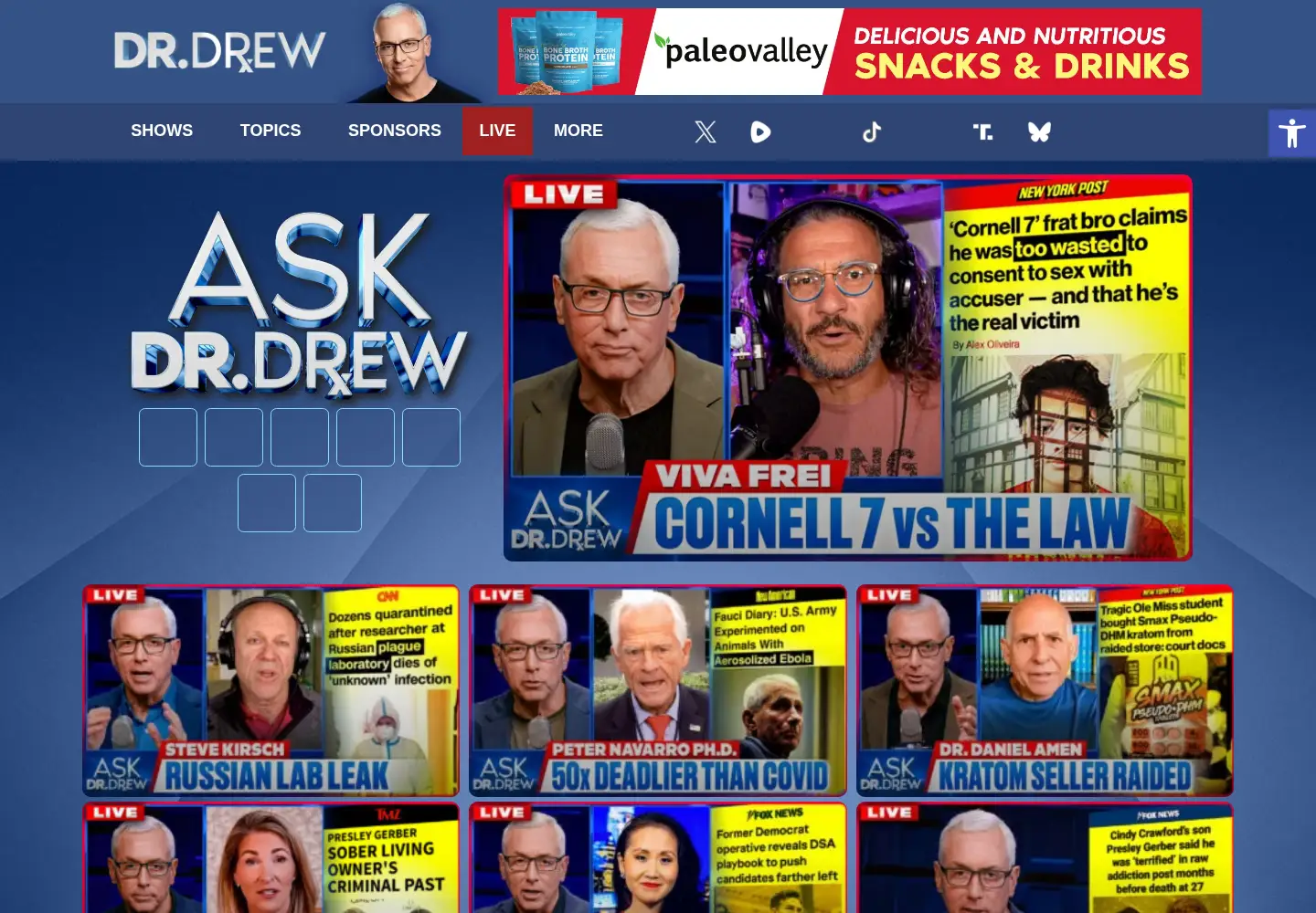 Captured homepage of drdrew.com in the current scan