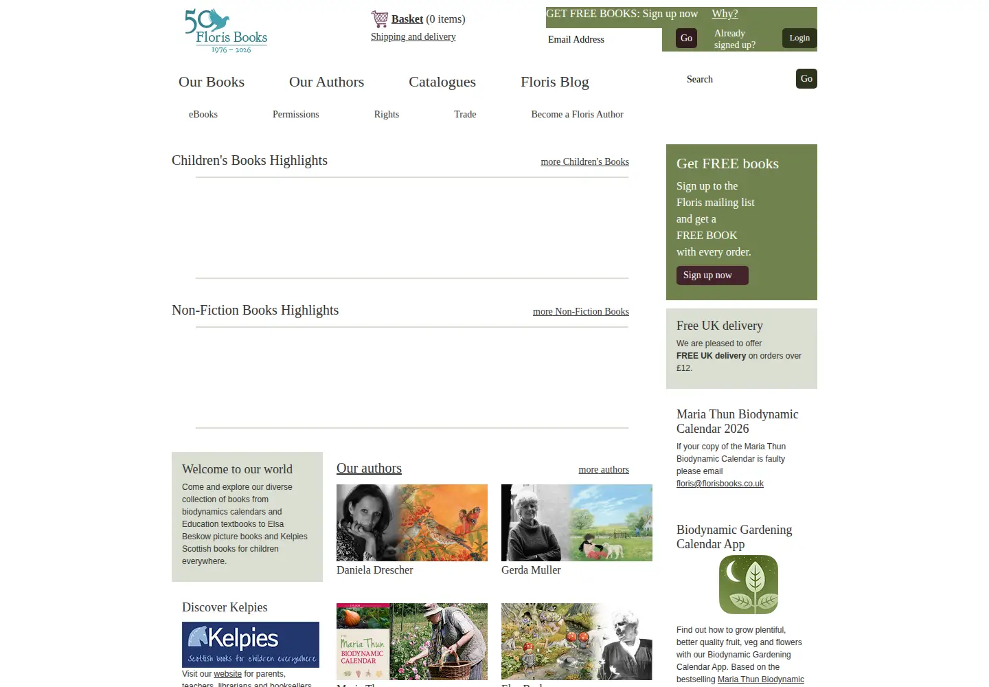 Screenshot of florisbooks.co.uk