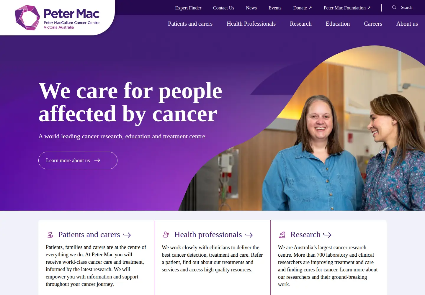 Screenshot of petermac.org