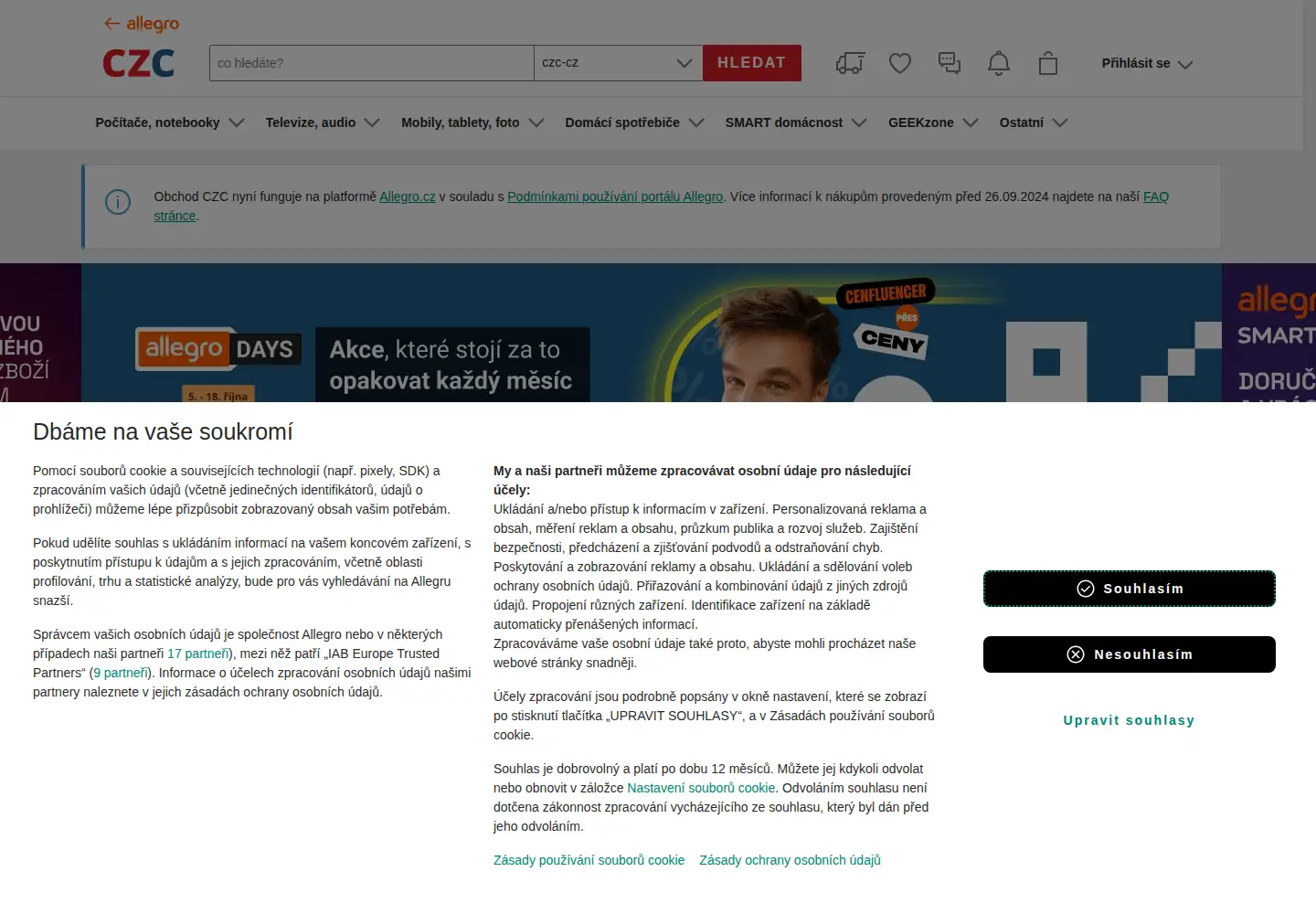 Screenshot of czc.cz