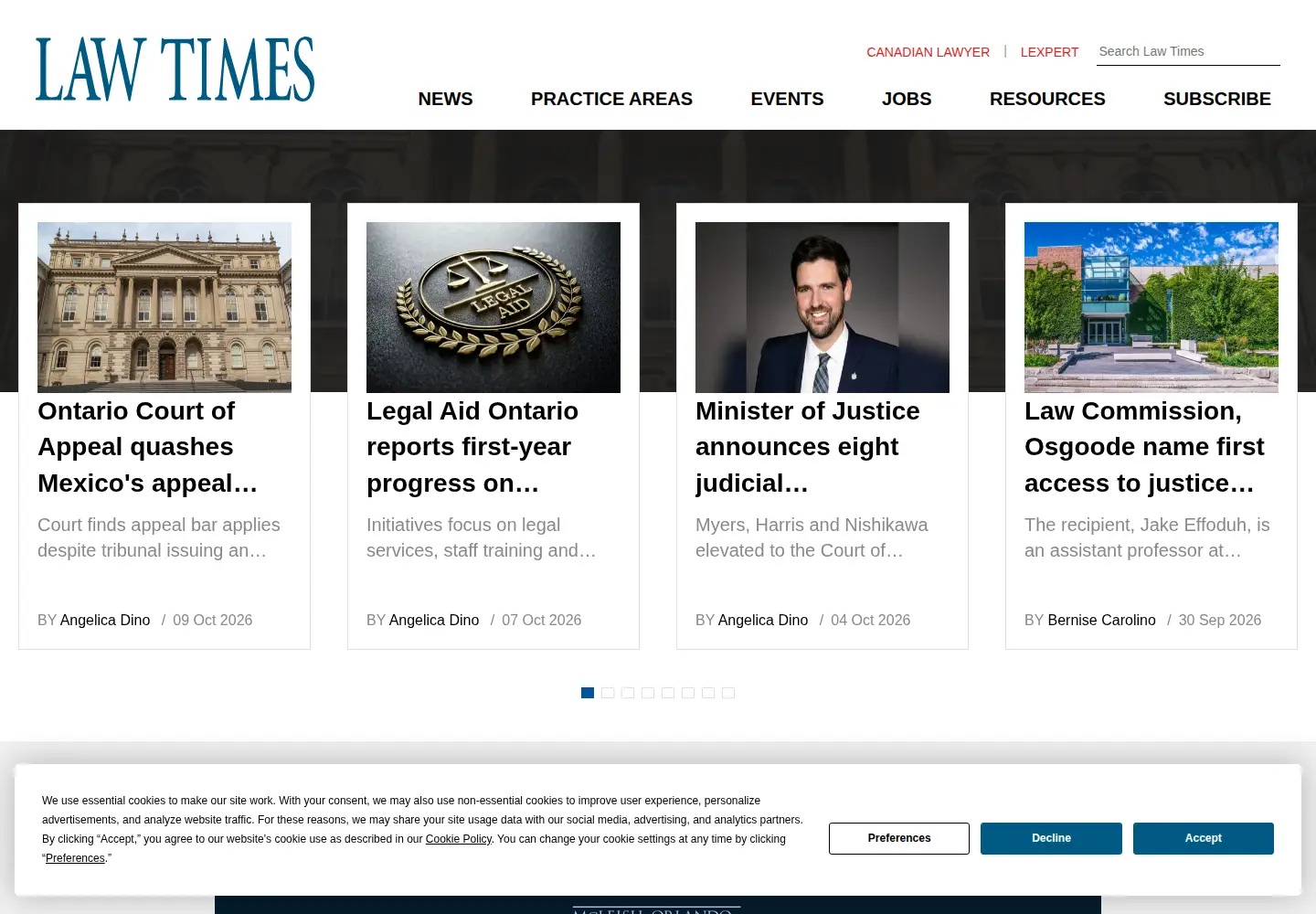 Screenshot of lawtimesnews.com