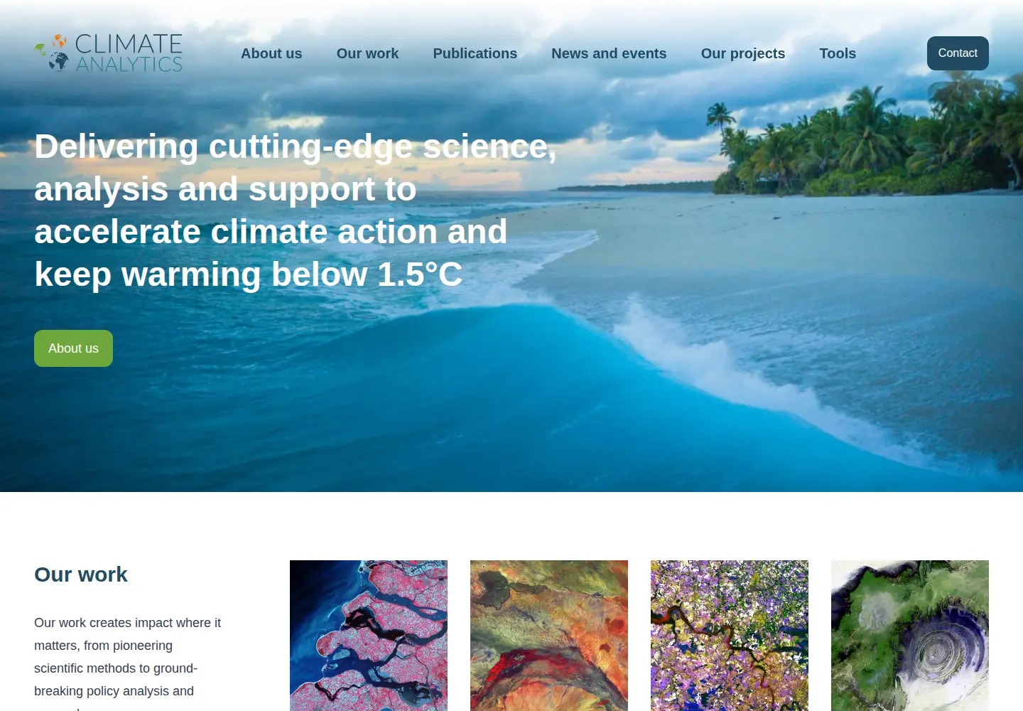 Screenshot of climateanalytics.org
