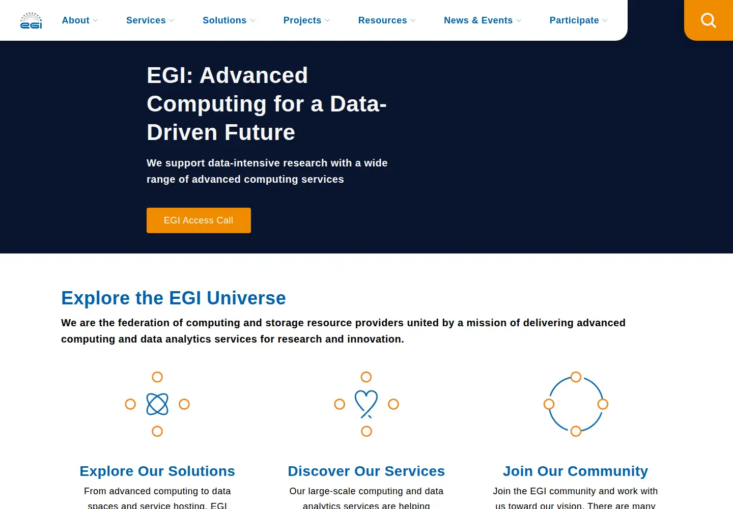 Captured homepage of egi.eu in the current scan
