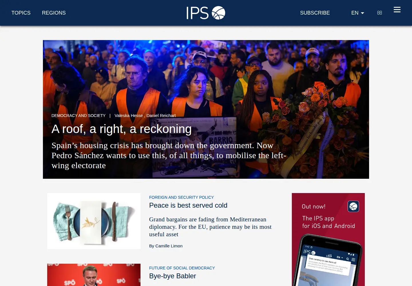 Captured homepage of ips-journal.eu in the current scan