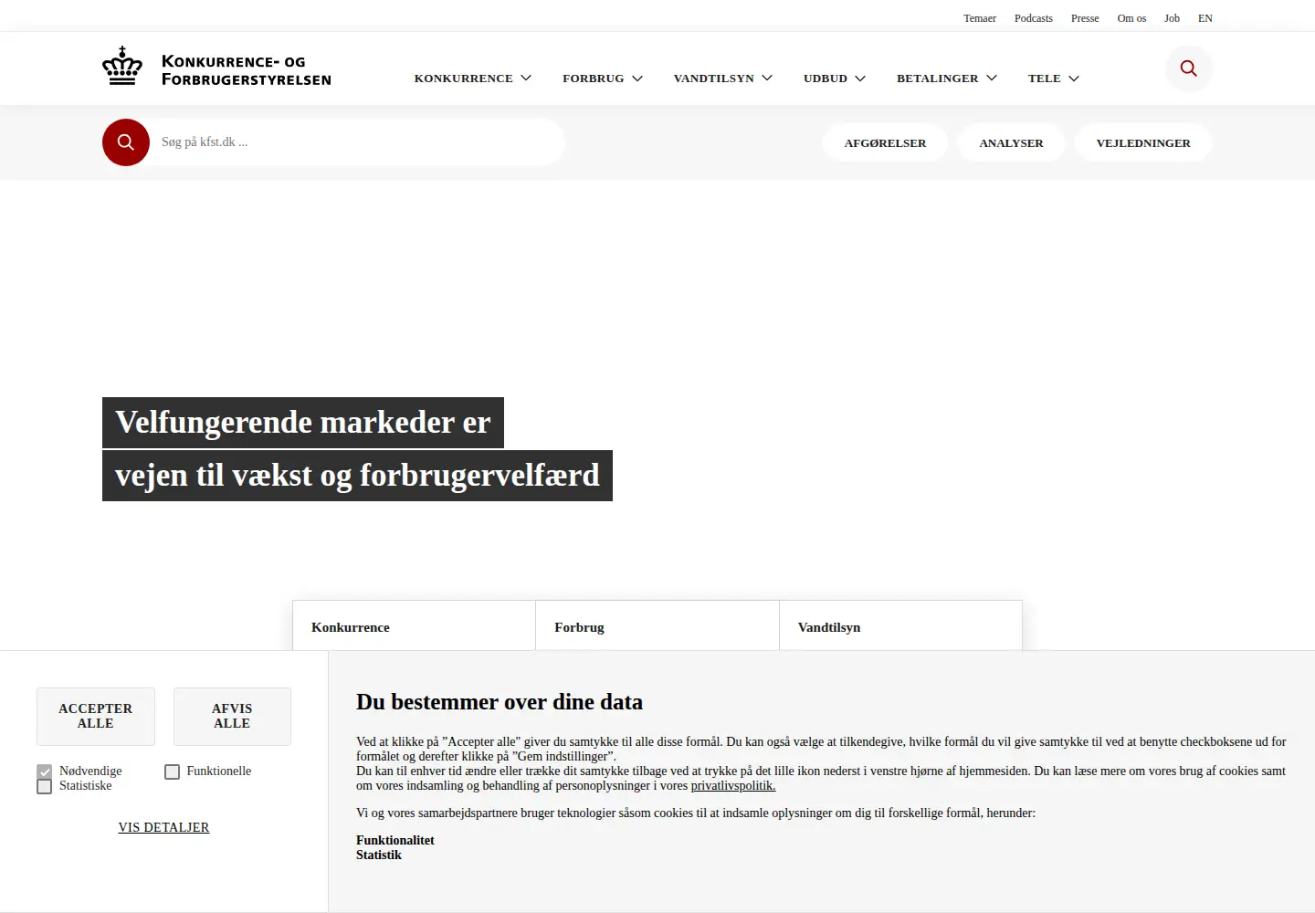 Screenshot of kfst.dk