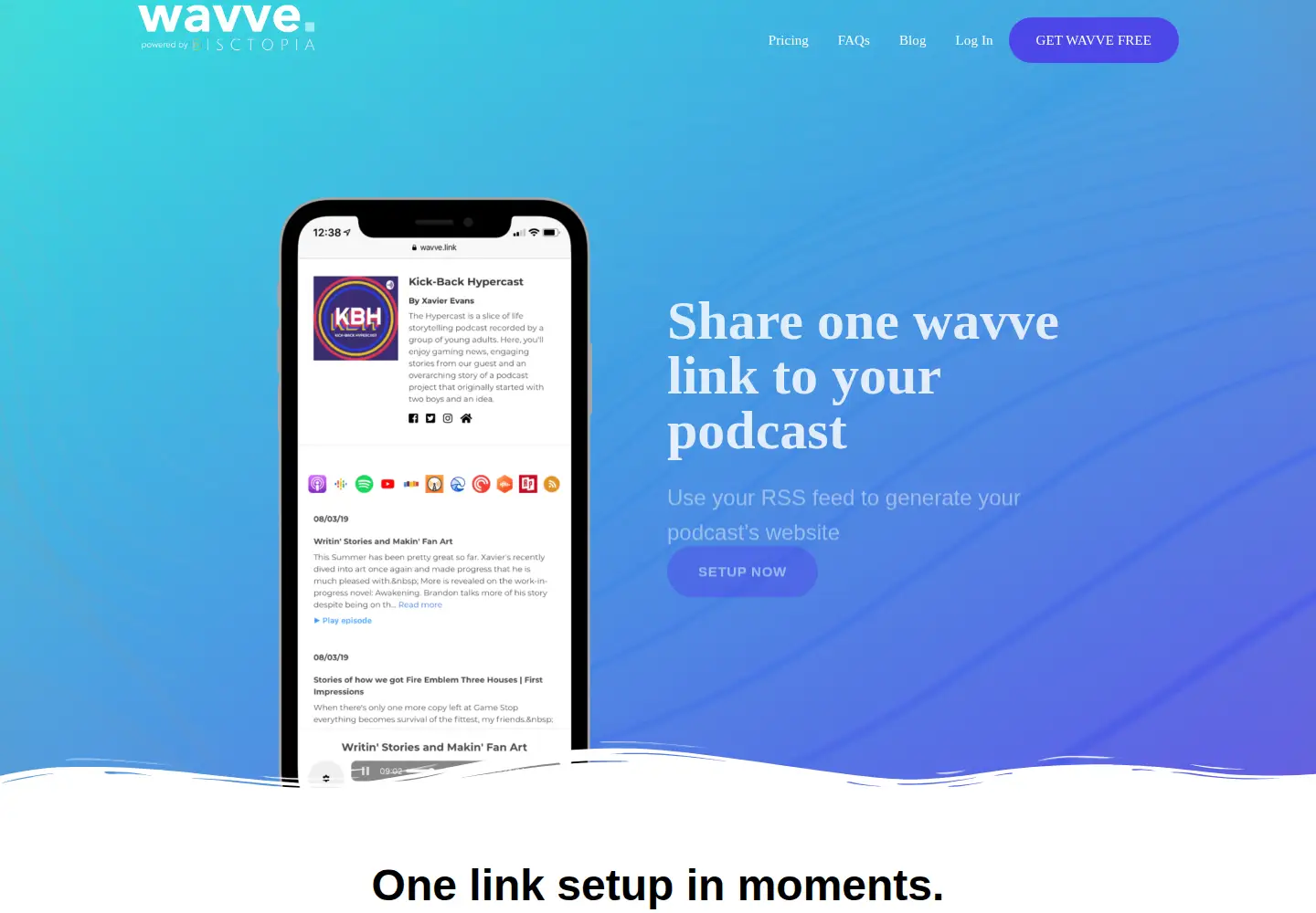 Screenshot of wavve.link