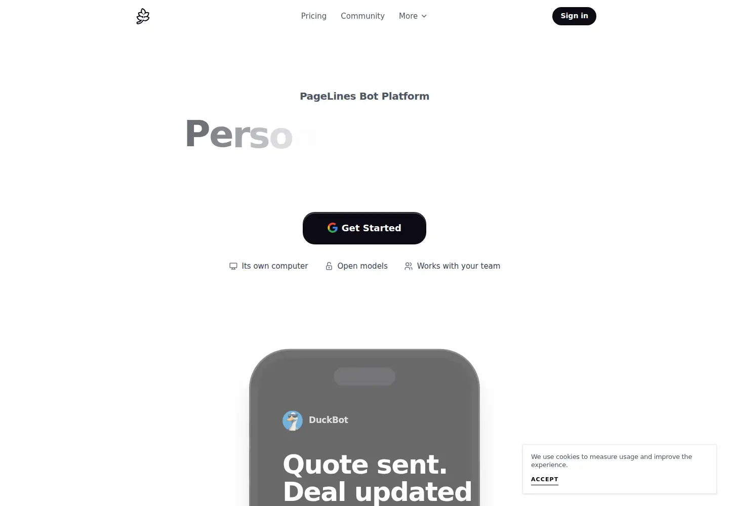 Captured homepage of pagelines.com in the current scan