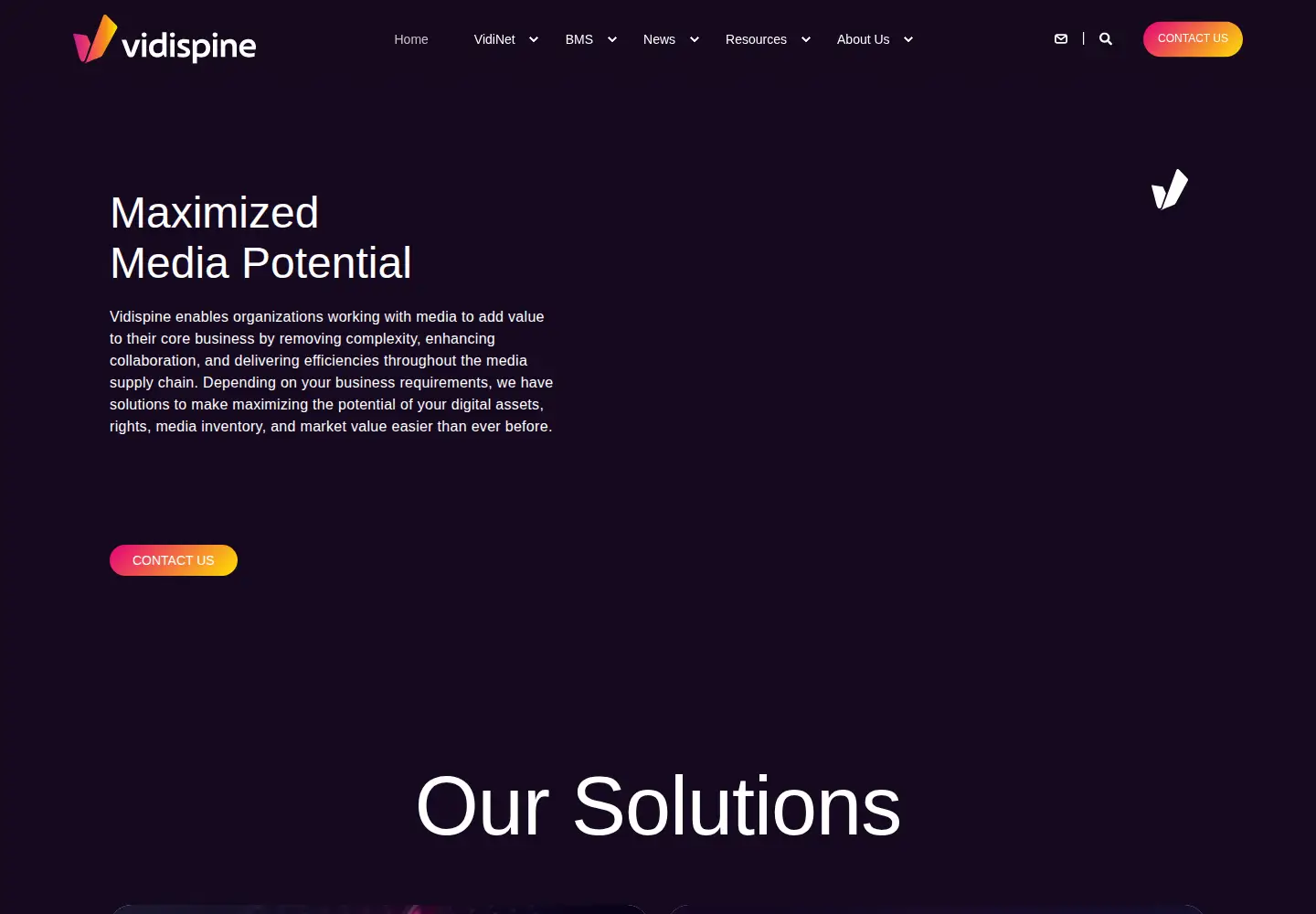 Screenshot of vidispine.com