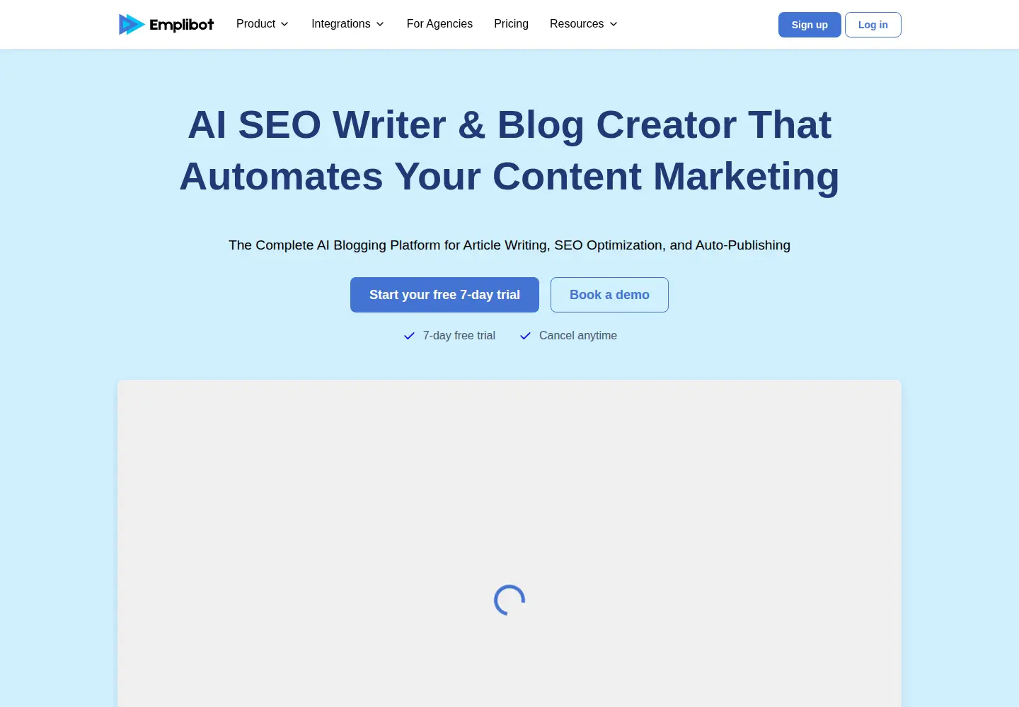 Captured homepage of emplibot.com in the current scan